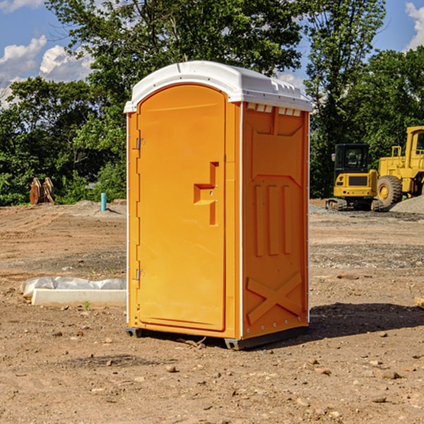 how often are the portable restrooms cleaned and serviced during a rental period in Lansford ND